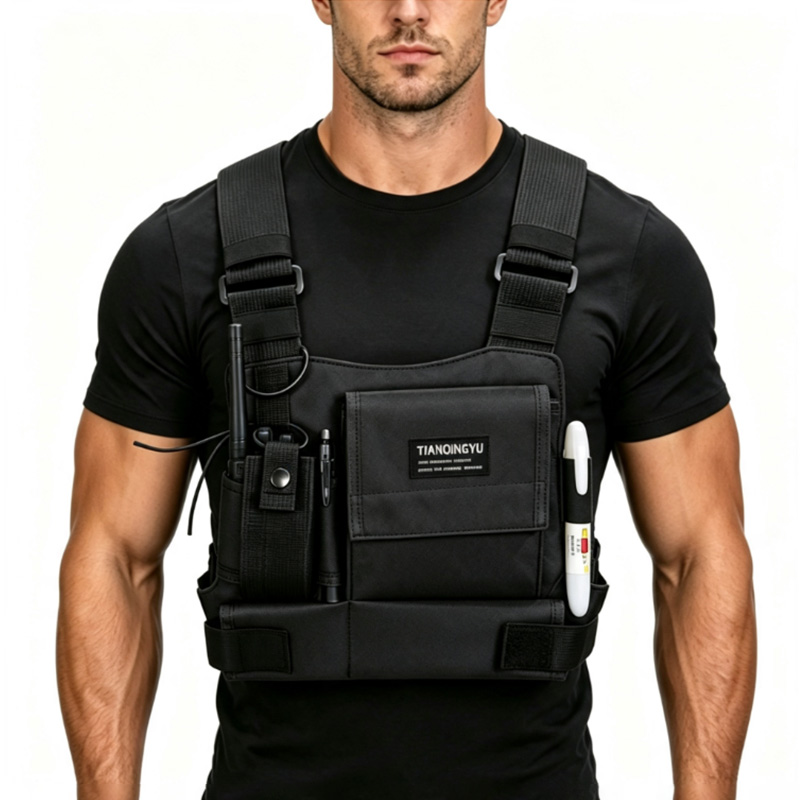 Cycling Gear Vest - กระเป๋าเป้สะพายหลังน้ำหนักเบาสำหรับวิ่ง กระเป๋าสำหรับปั่นจักรยานกลางแจ้ง กระเป๋าคาดหน้าอกสำหรับผู้ชาย เดินป่า วิ่งมาราธอน กระเป๋าเก็บของอเนกประสงค์