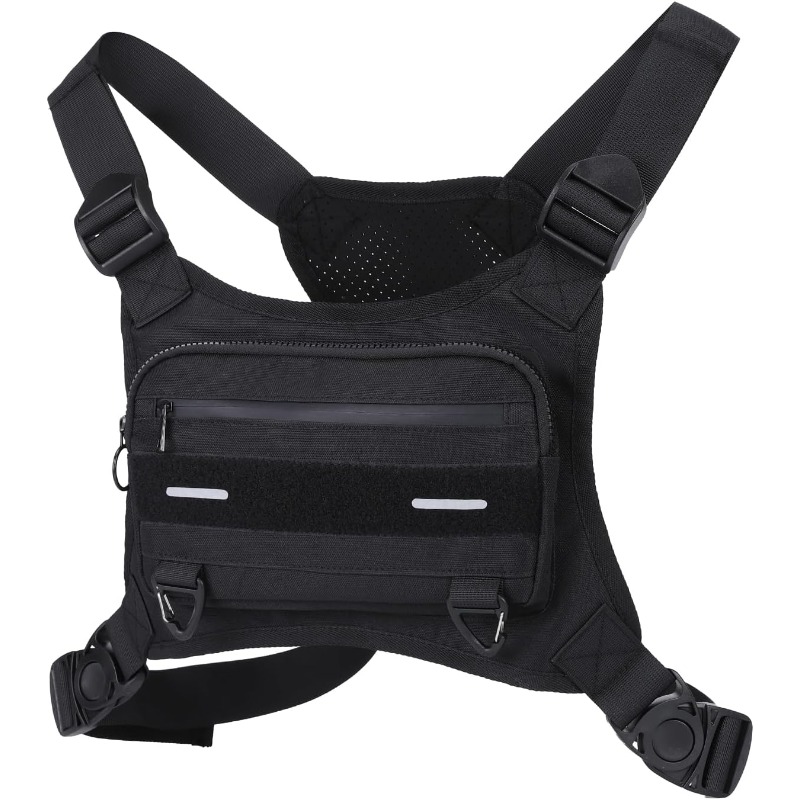 Cycling Gear Vest - เสื้อกั๊กกระเป๋าเสื้อเกราะยุทธวิธีกระเป๋าเดินทางสะพายไหล่วิ่งปรับได้อเนกประสงค์, กระเป๋าผู้ชายแฟชั่นระบายอากาศได้ดีกระเป๋ากีฬาปั่นจักรยาน