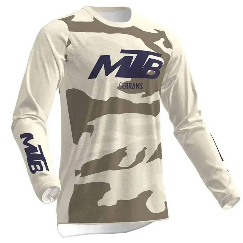 Cycling Jersey - เสื้อปั่นจักรยาน MTB แขนยาวสำหรับครอบครัว, เสื้อโมโตครอส MX ลายพรางนีออน,