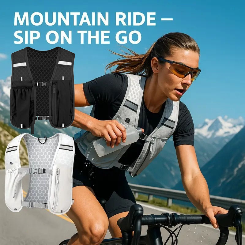 Cycle Gear - เสื้อกั๊กสำหรับใส่ออกกำลังกายแบบยูนิเซ็กซ์ กันน้ำ ระบายอากาศได้ดี น้ำหนักเบา เหมาะสำหรับใช้เป็นกระเป๋าเป้สำหรับเดินป่า วิ่ง