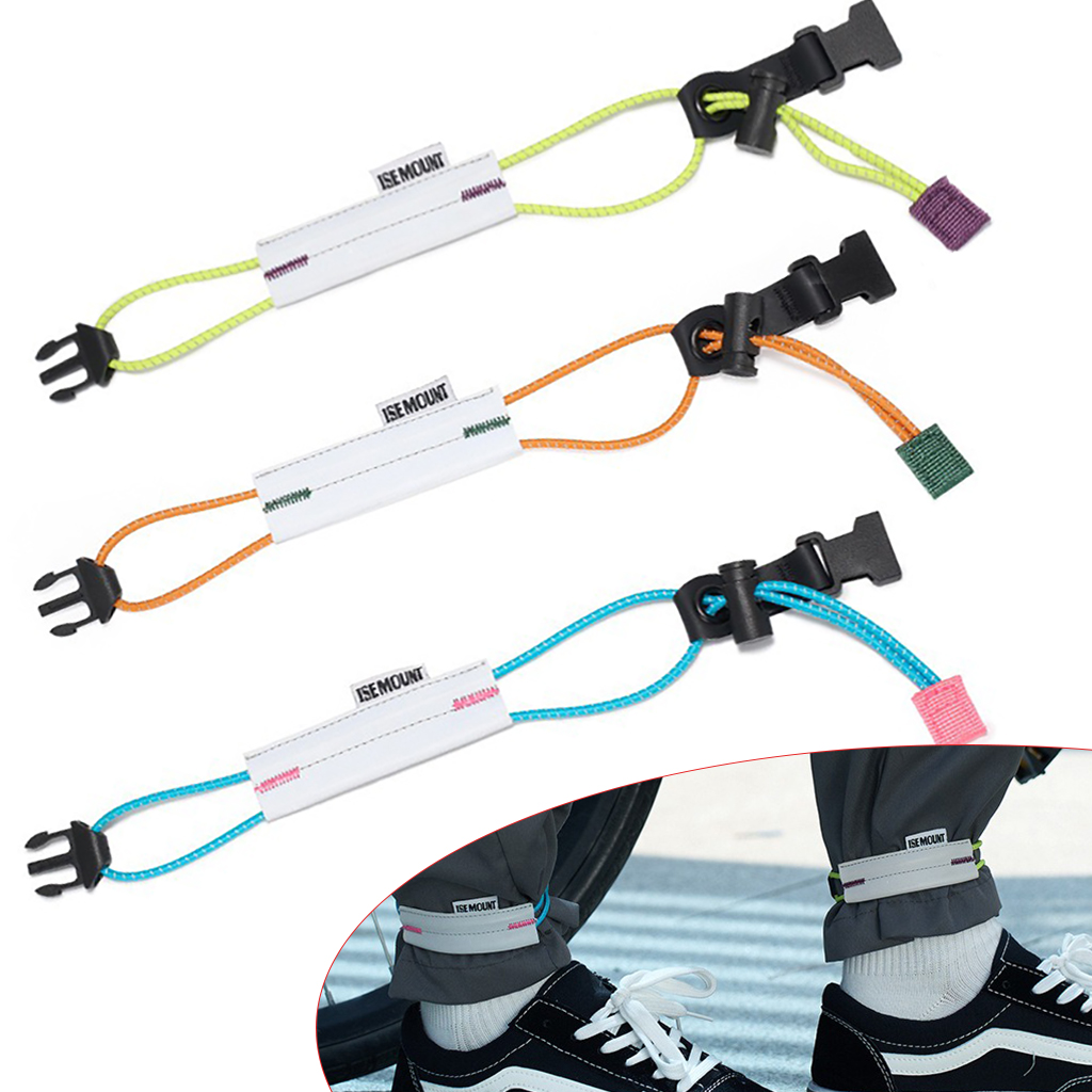 Cycle Gear - สายรัดกางเกงปั่นจักรยานแบบสะท้อนแสง สายรัดขาจักรยานแบบปรับได้ แถบสะท้อนแสงเพื่อความปลอดภัยสำหรับจักรยานเสือหมอบ อุปกรณ์ขี่จักรยานกลางคืน