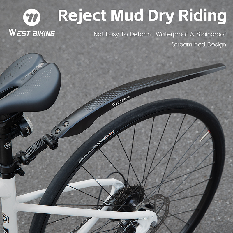 Bike Fender Set - WEST BIKING บังโคลนจักรยานกันน้ำกันฝุ่นชุดบังโคลนหน้าหลังปรับมุมได้สำหรับ 26-29 นิ้ว/700C อุปกรณ์เสริมจักรยาน