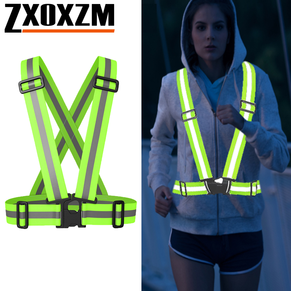 Cycling Gear Vest - เสื้อกั๊กวิ่งกลางคืน 1 ชิ้น สะท้อนแสงได้ดี ระบายอากาศได้ดี ปรับขนาดได้