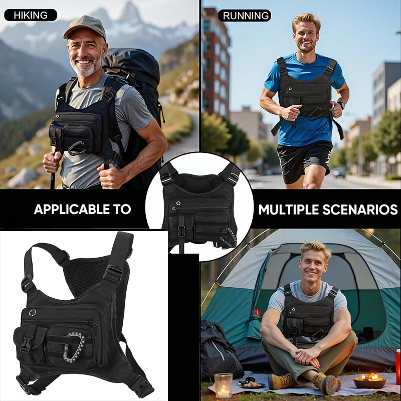 Cycling Gear Vest - กระเป๋าคาดอกยูนิเซ็กส์สำหรับกิจกรรมกลางแจ้ง EDC เหมาะสำหรับออกกำลังกาย เล่นกีฬา วิ่ง ปั่นจักรยาน