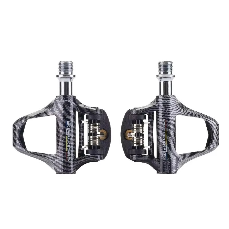 Cycle Gear - แป้นเหยียบคาร์บอนไฟเบอร์น้ำหนักเบา พร้อมตัวล็อค ใช้ได้กับจักรยานเสือหมอบและอุปกรณ์สำหรับจักรยานเสือภูเขาและการปั่นจักรยาน