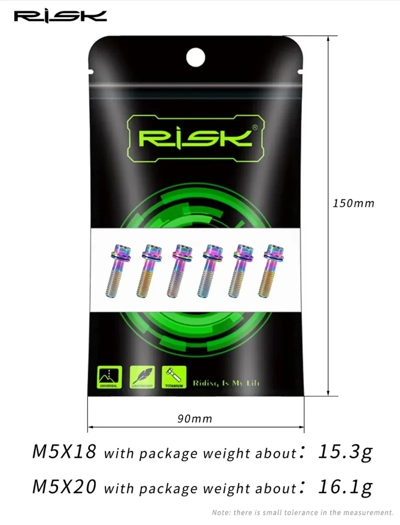 RISK จักรยานสกรูไทเทเนียม M5 * - Xc Mtb Gear บทวิจารณ์และราคา